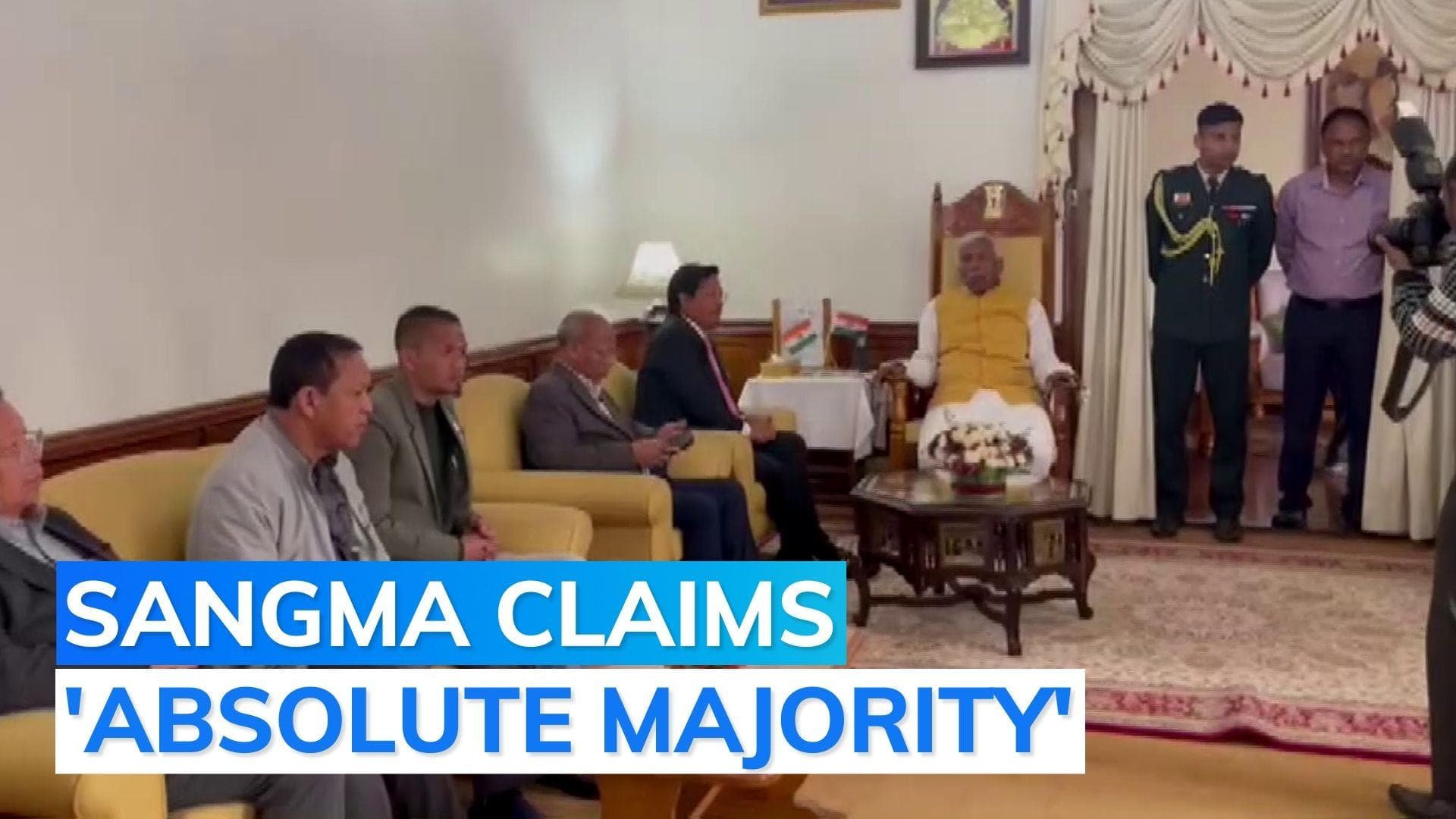 Meghalaya polls result: NPP chief Conrad K Sangma meets governor, stakes claim to form govt