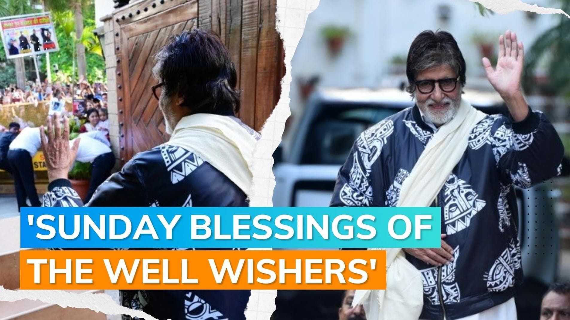 Amitabh Bachchan meets and greets fans gathered at Jalsa in ‘homemade sling’ post injury