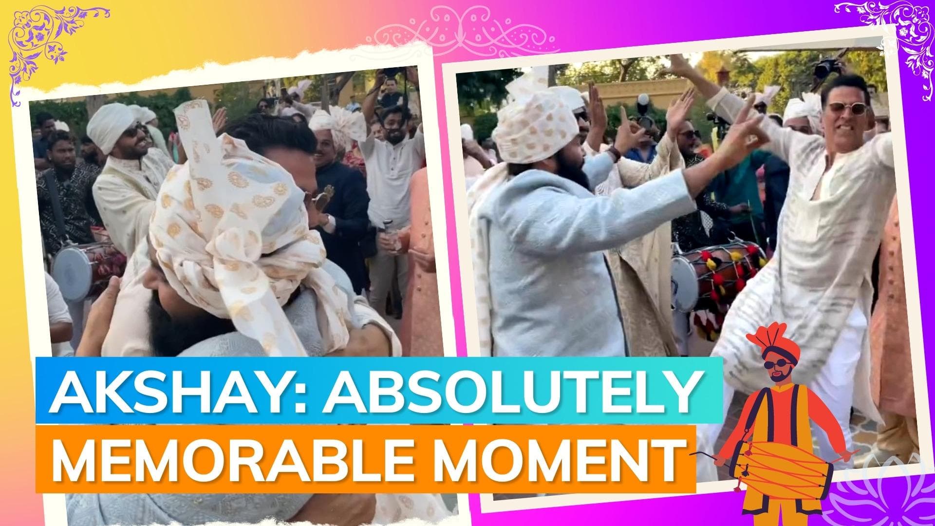 Akshay Kumar performs Bhangra with Mohanlal at a wedding 