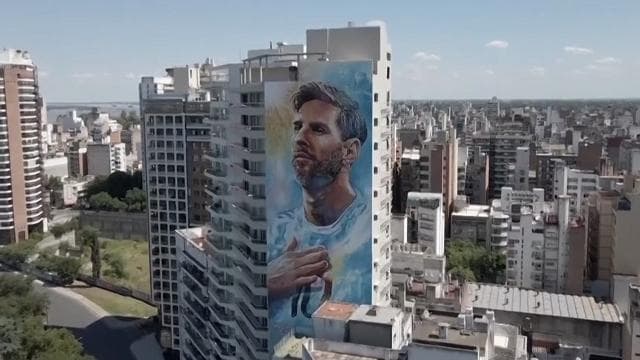 Homage to Messi, 69-metre high mural appears in his hometown Rosario
