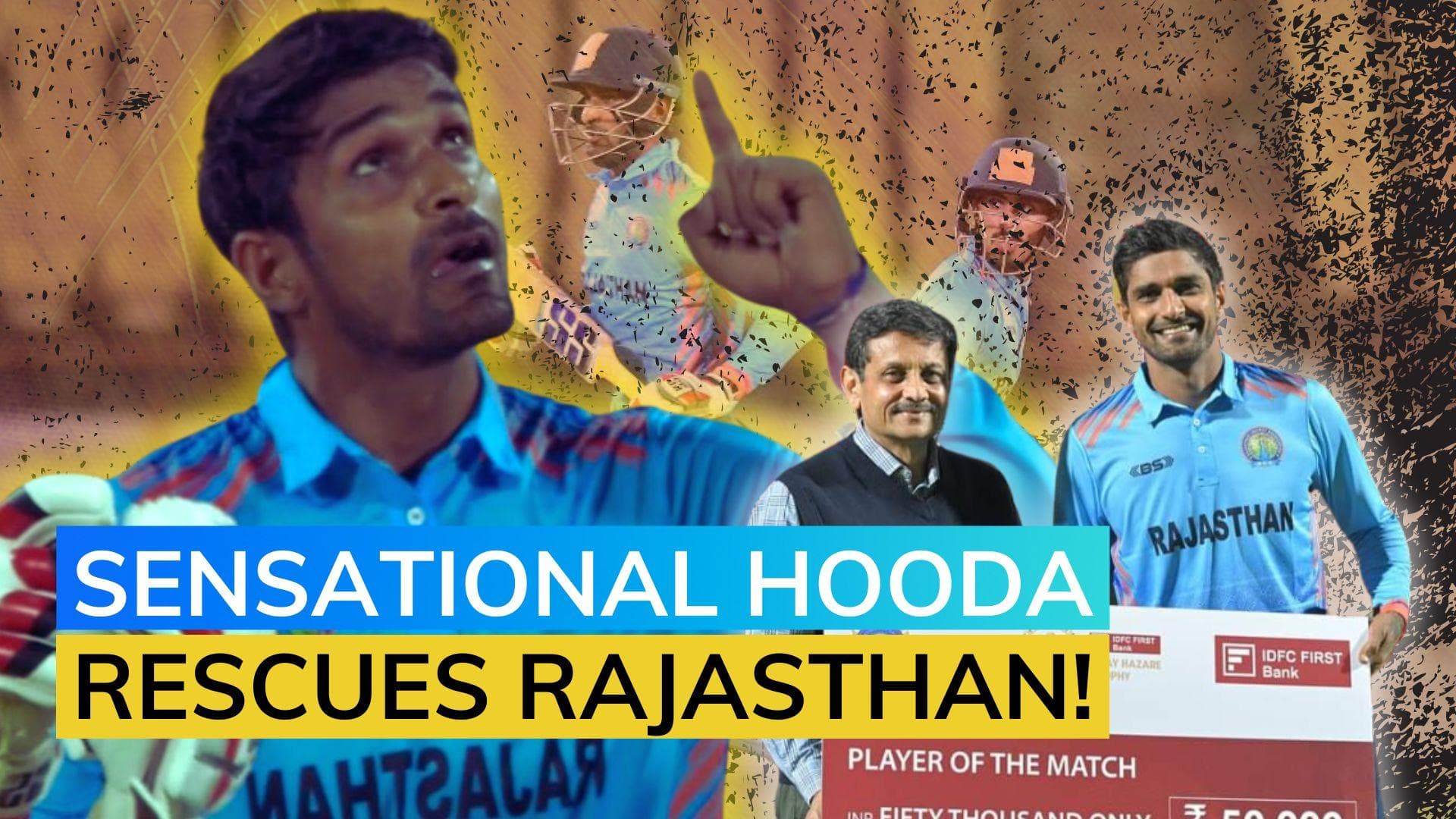 Watch! Deepak Hooda smashes 180 to carry Rajasthan into Vijay Hazare Trophy final