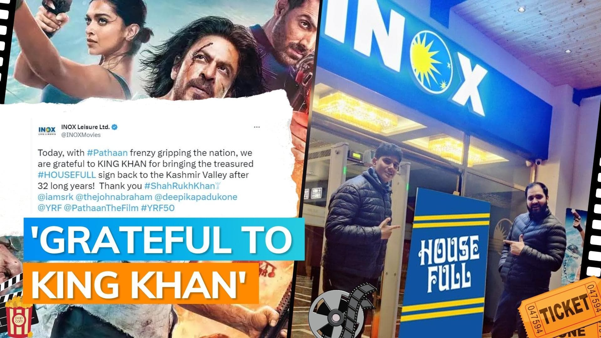 ‘Pathaan’: INOX thanks Shah Rukh Khan for bringing ‘treasured’ Housefull sign back to Kashmir Valley