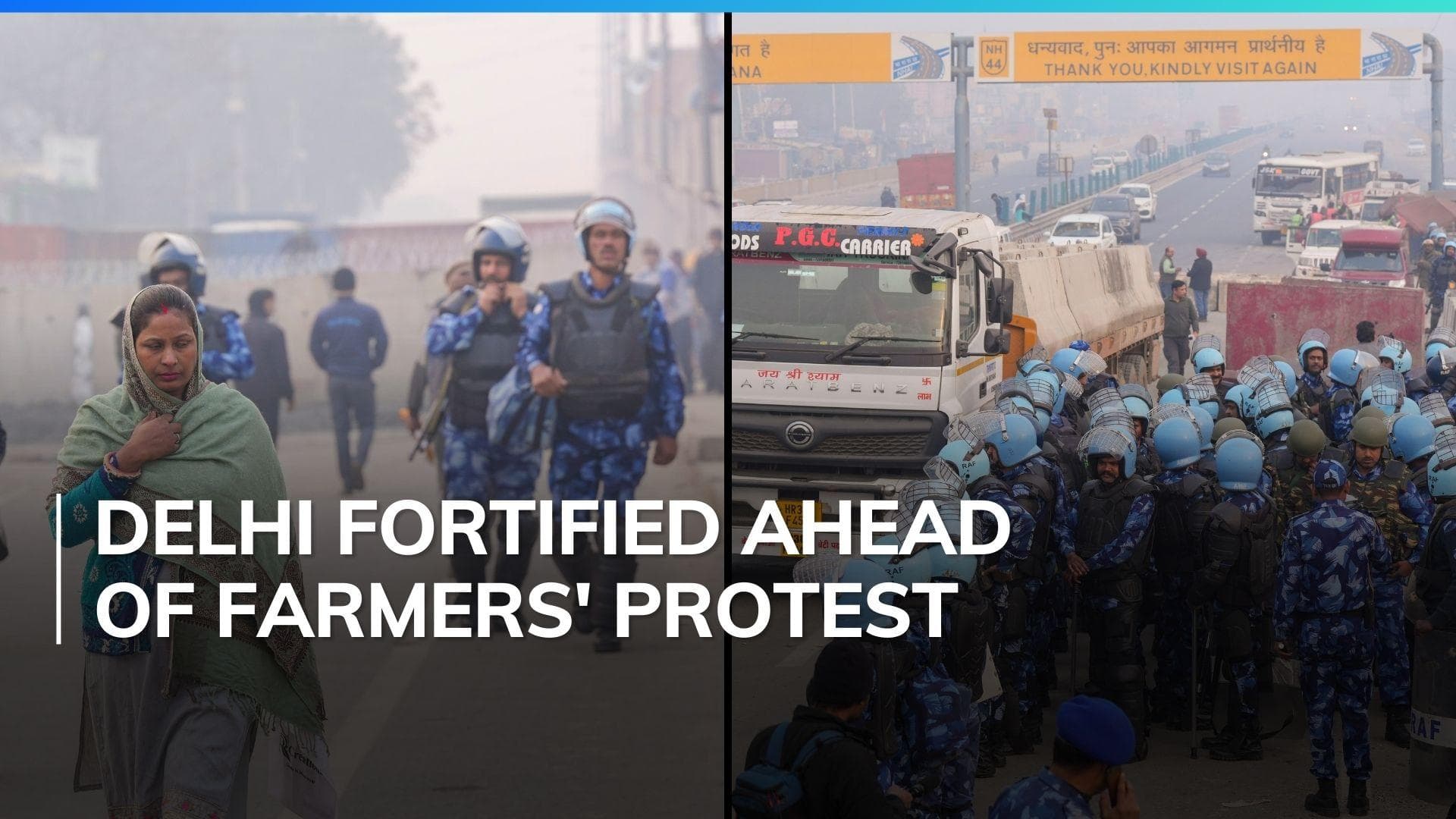 Huge security deployment in Delhi, multi-layered barricading at borders to stop farmers' march