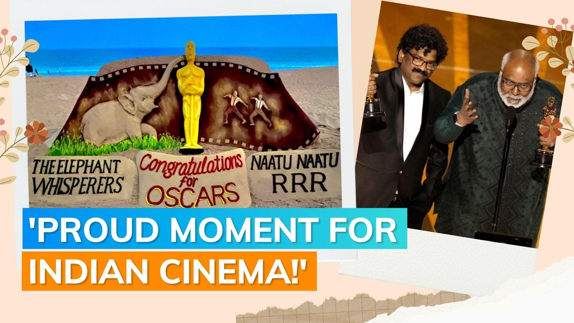 Oscars 2023: Sudarsan Pattnaik creates a sand sculpture of 'RRR' & 'The Elephant Whisperers'; see here