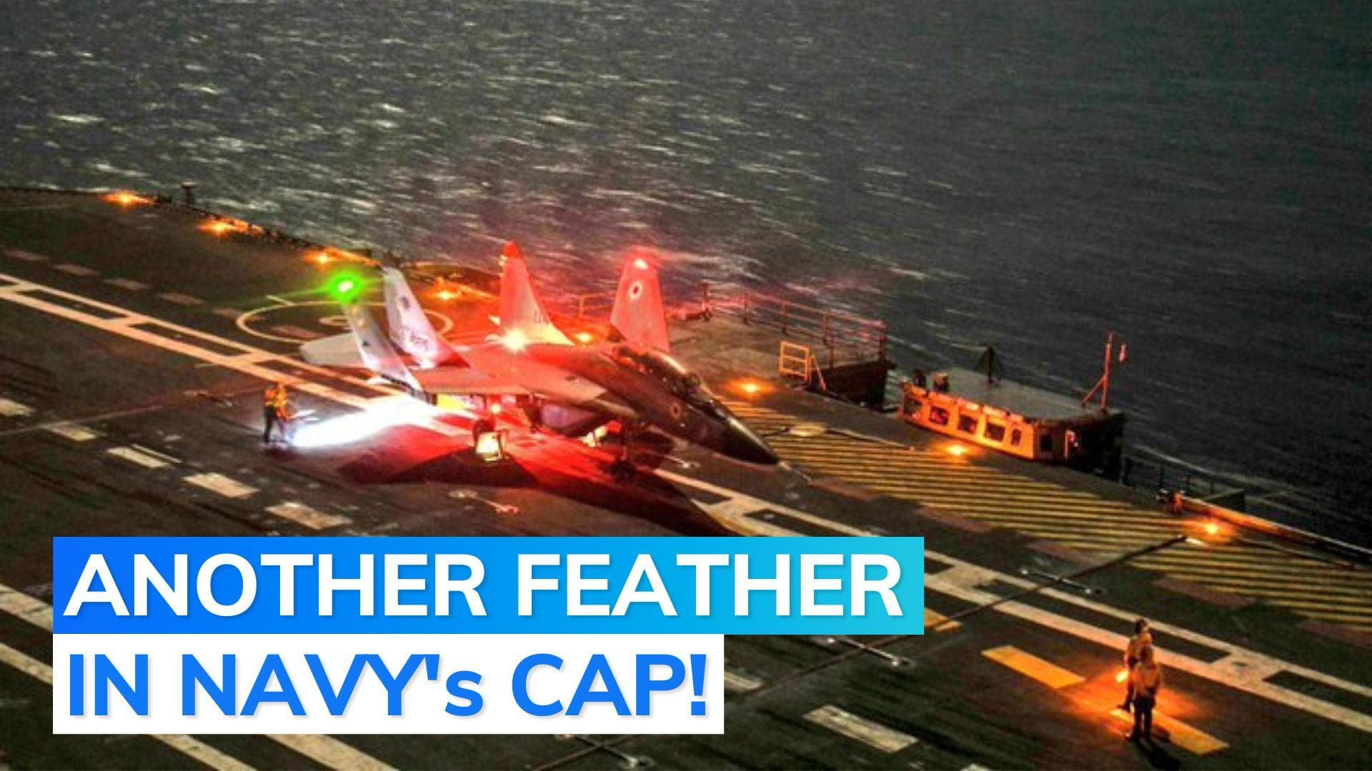 Under cover of darkness, Indian Navy lands MiG-29K on INS Vikrant for the first time |Watch