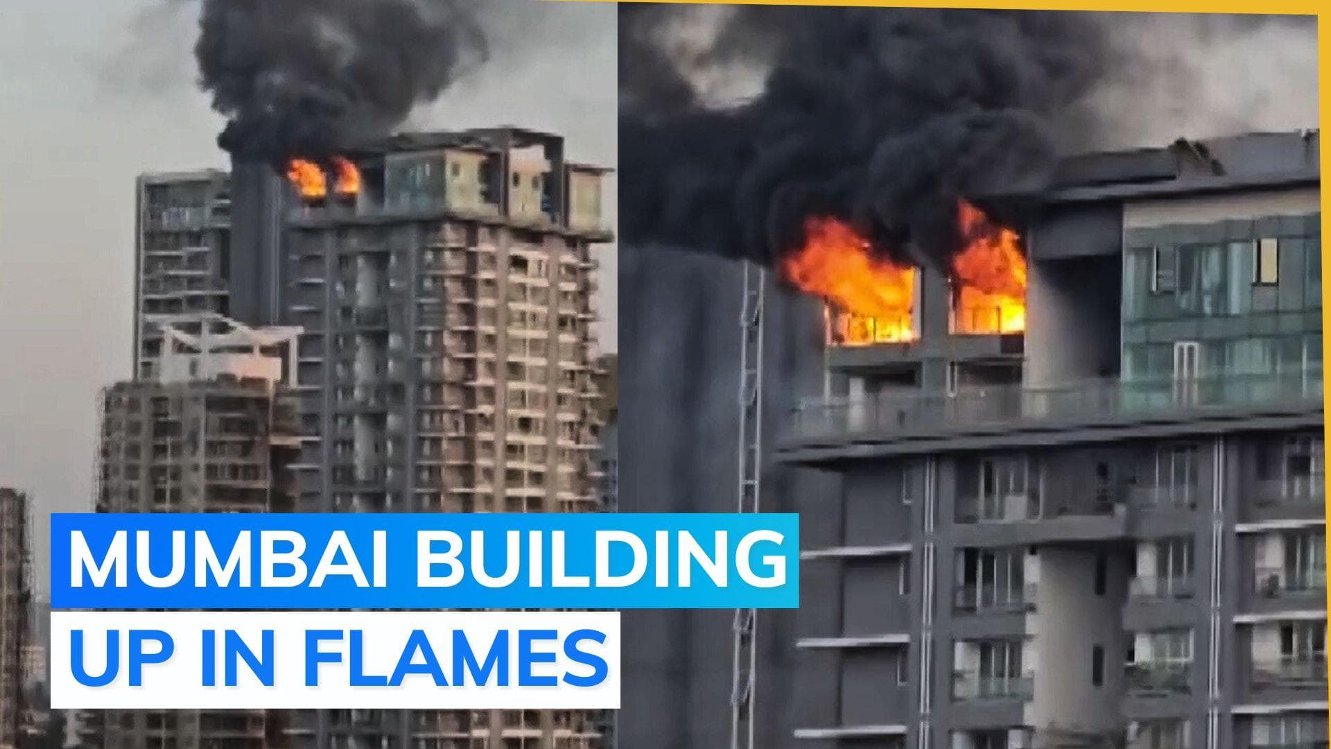 Watch: Massive fire engulfs high-rise building in Mumbai