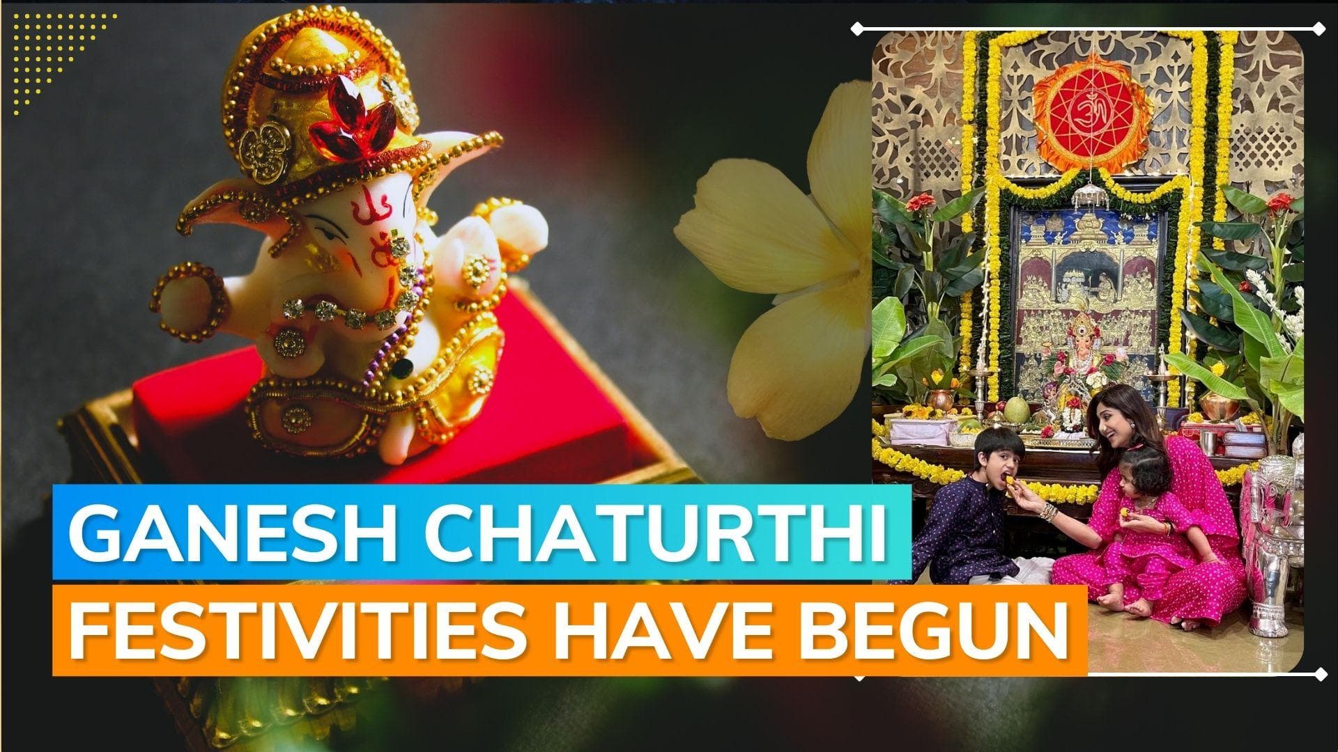 Ganesh Chaturthi 2022: Injured Shilpa Shetty and her husband Raj Kundra welcome Lord Ganesha home