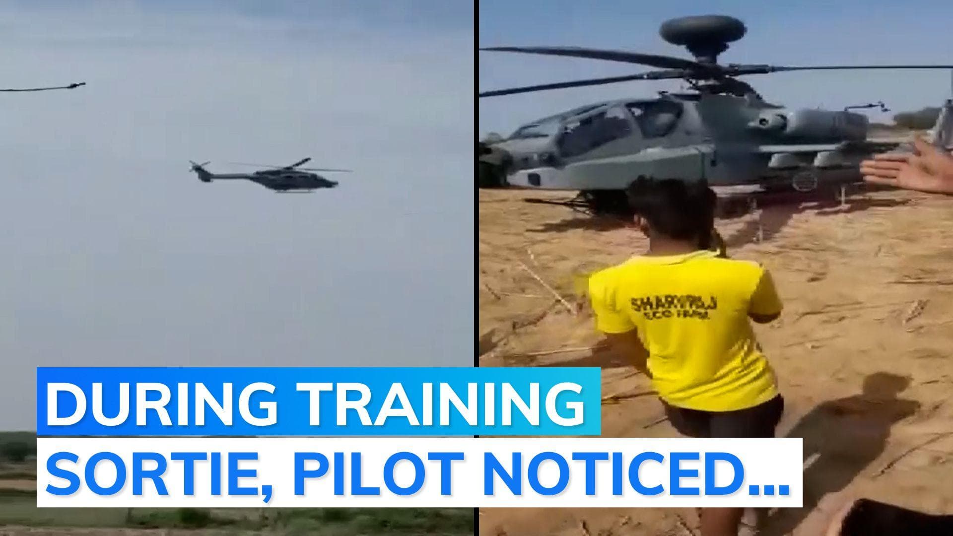 IAF chopper's crash landing: Apache attack helicopter faces trouble during training