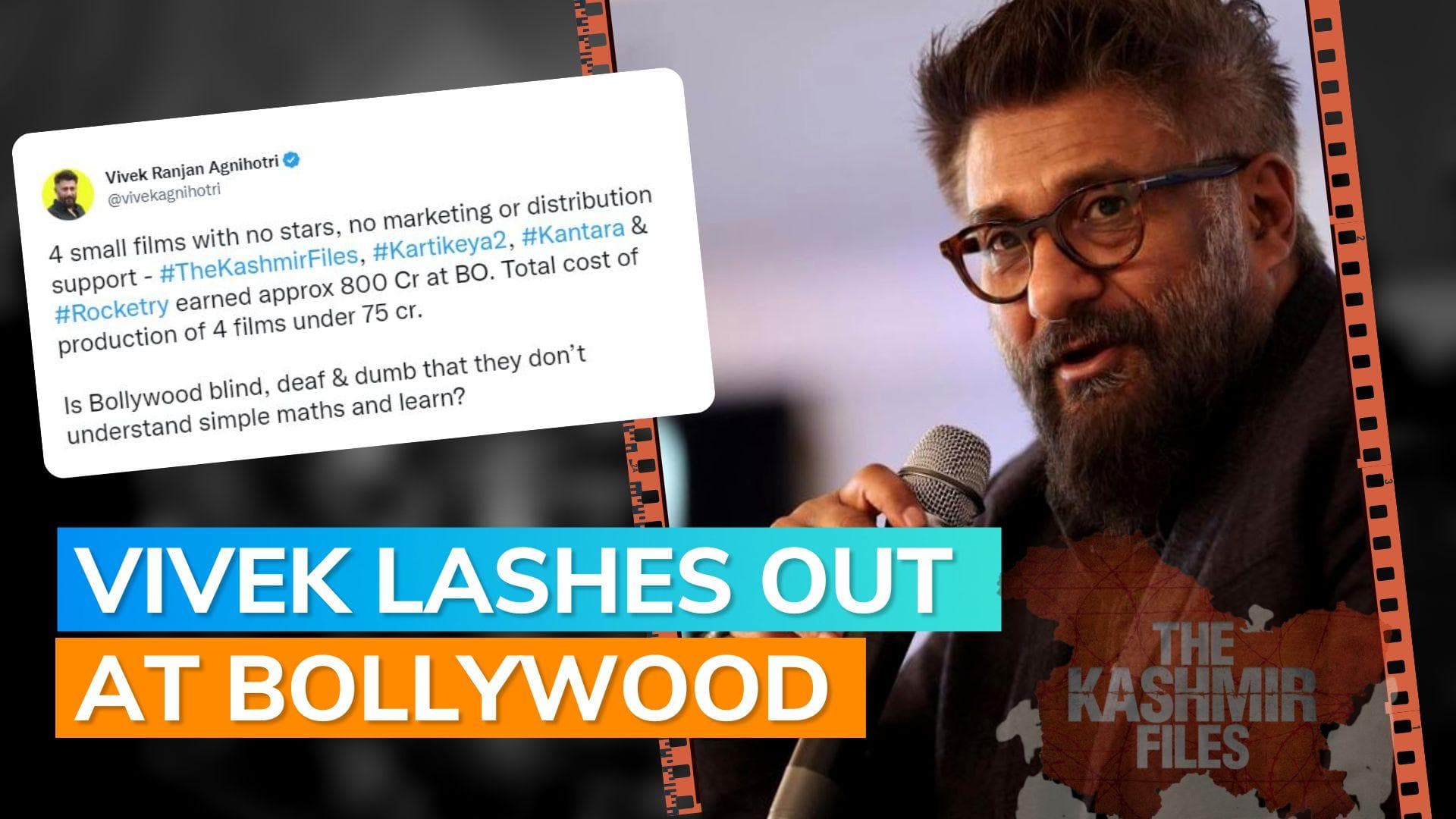 Vivek Agnihotri slams Bollywood for not learning from small budget films like 'Kashmiri Files', 'Kantara'