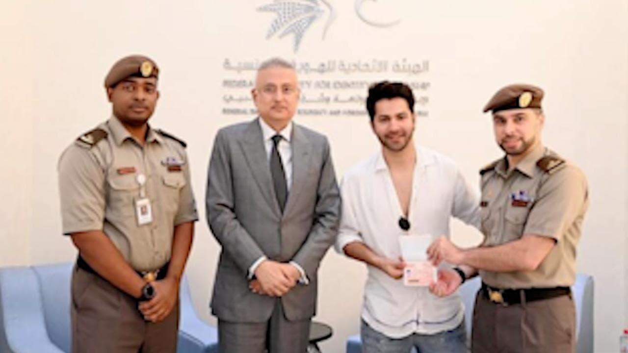 Actor Varun Dhawan honoured with the UAE golden visa