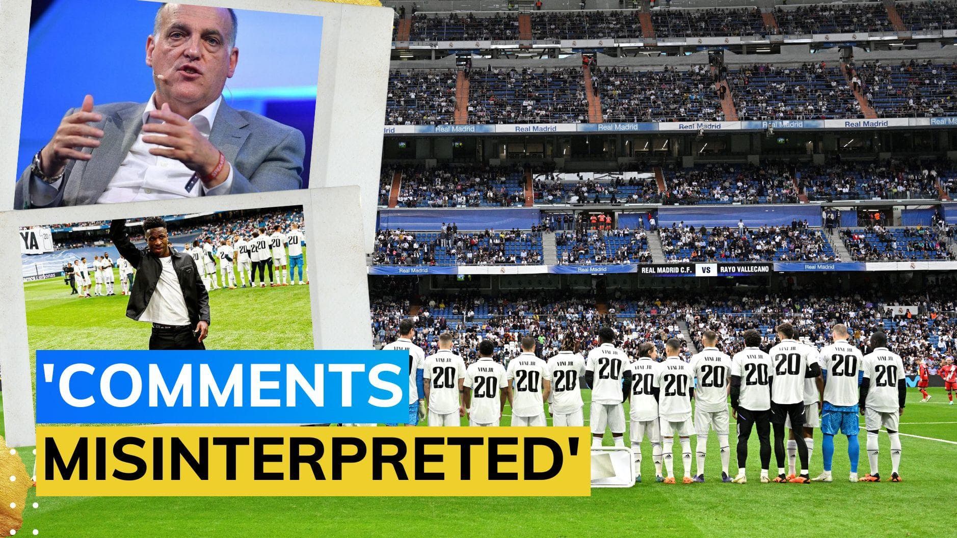 La Liga president Javier Tebas apologises after comments on Vinicius Junior