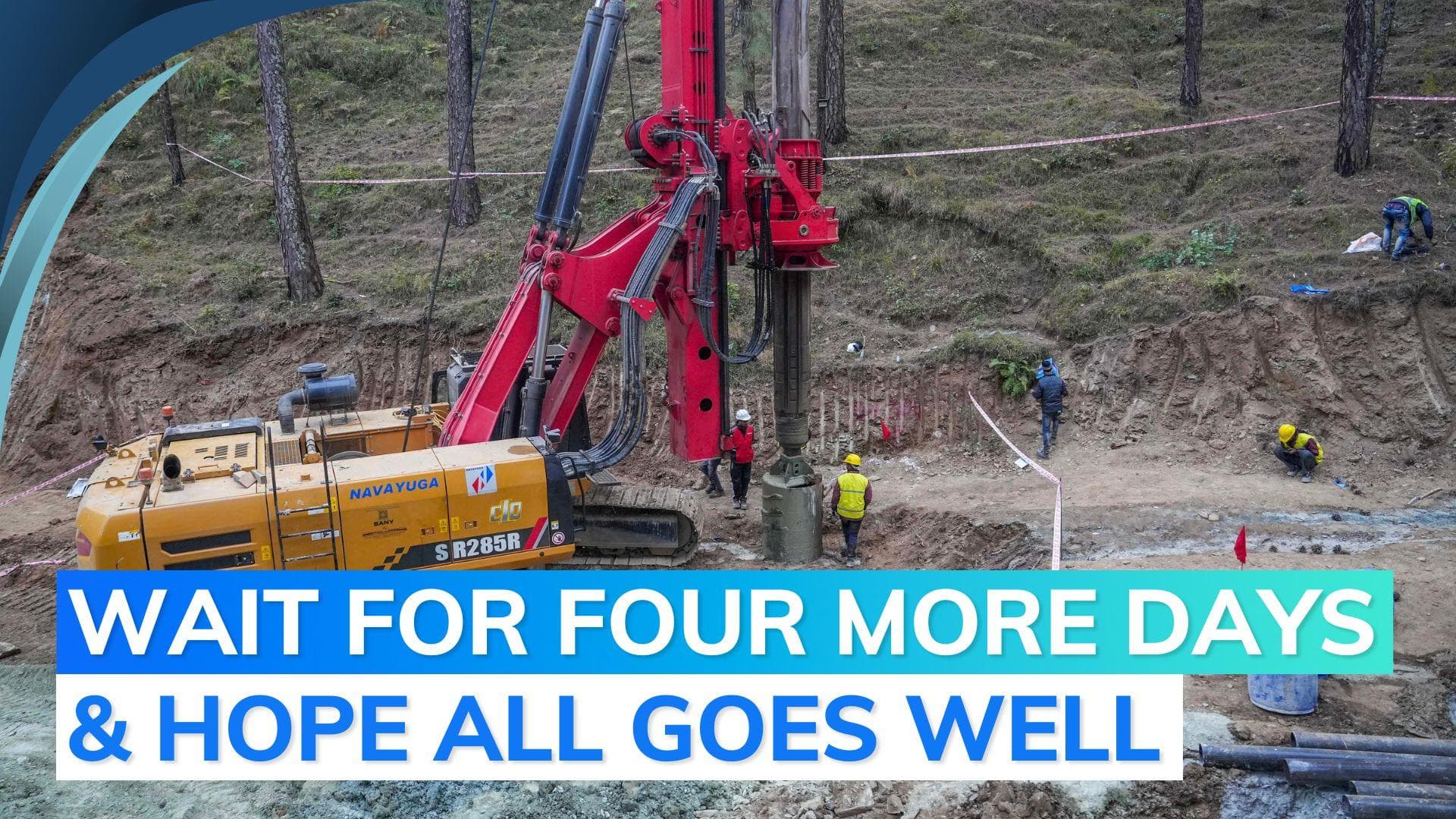 Uttarkashi tunnel rescue: first day of vertical drilling, 19.2 of 86 metres done