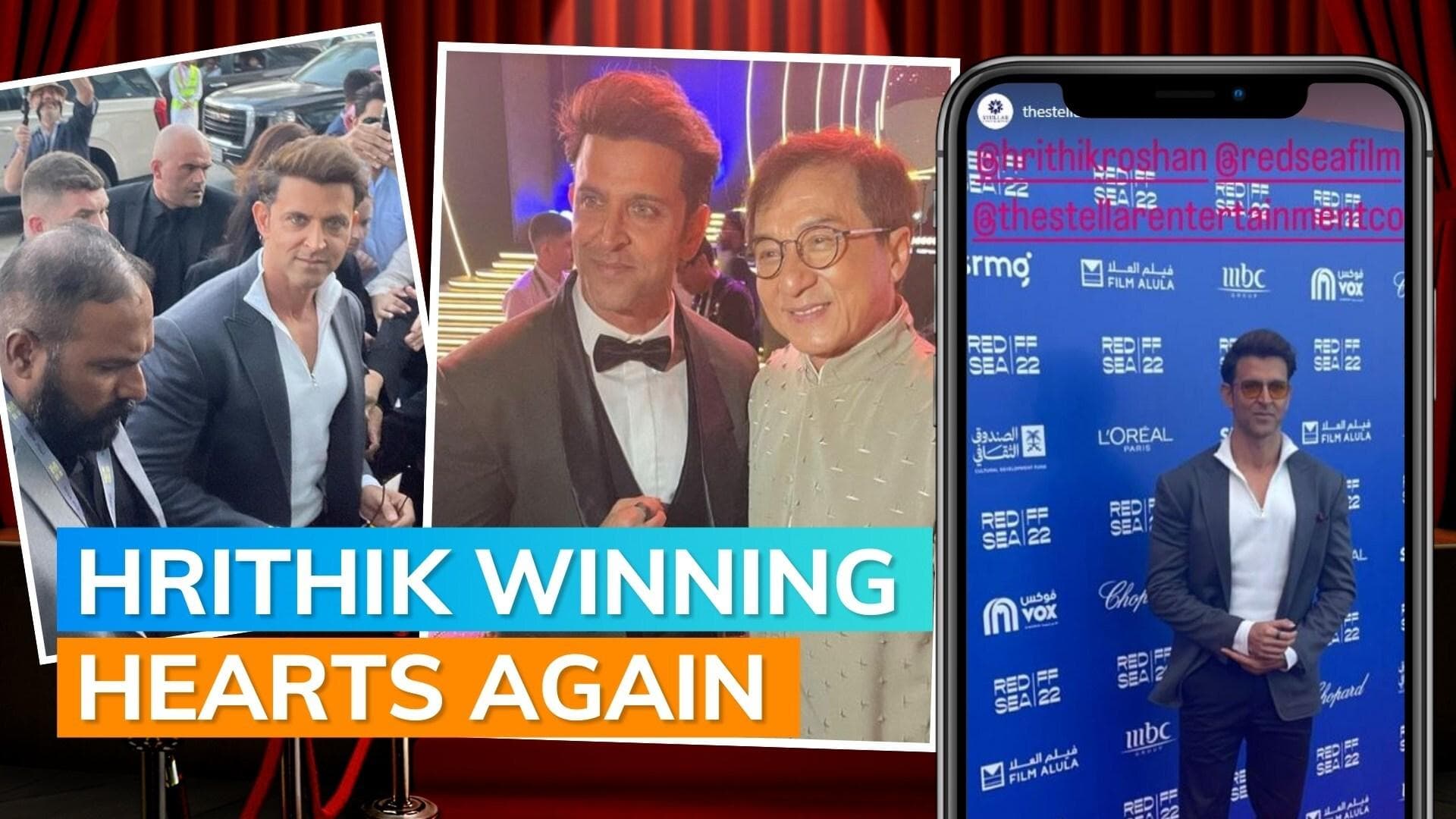 Hrithik Roshan dances to ‘Ek Pal Ka Jeena’, poses with Jackie Chan at Red Sea International Film Festival