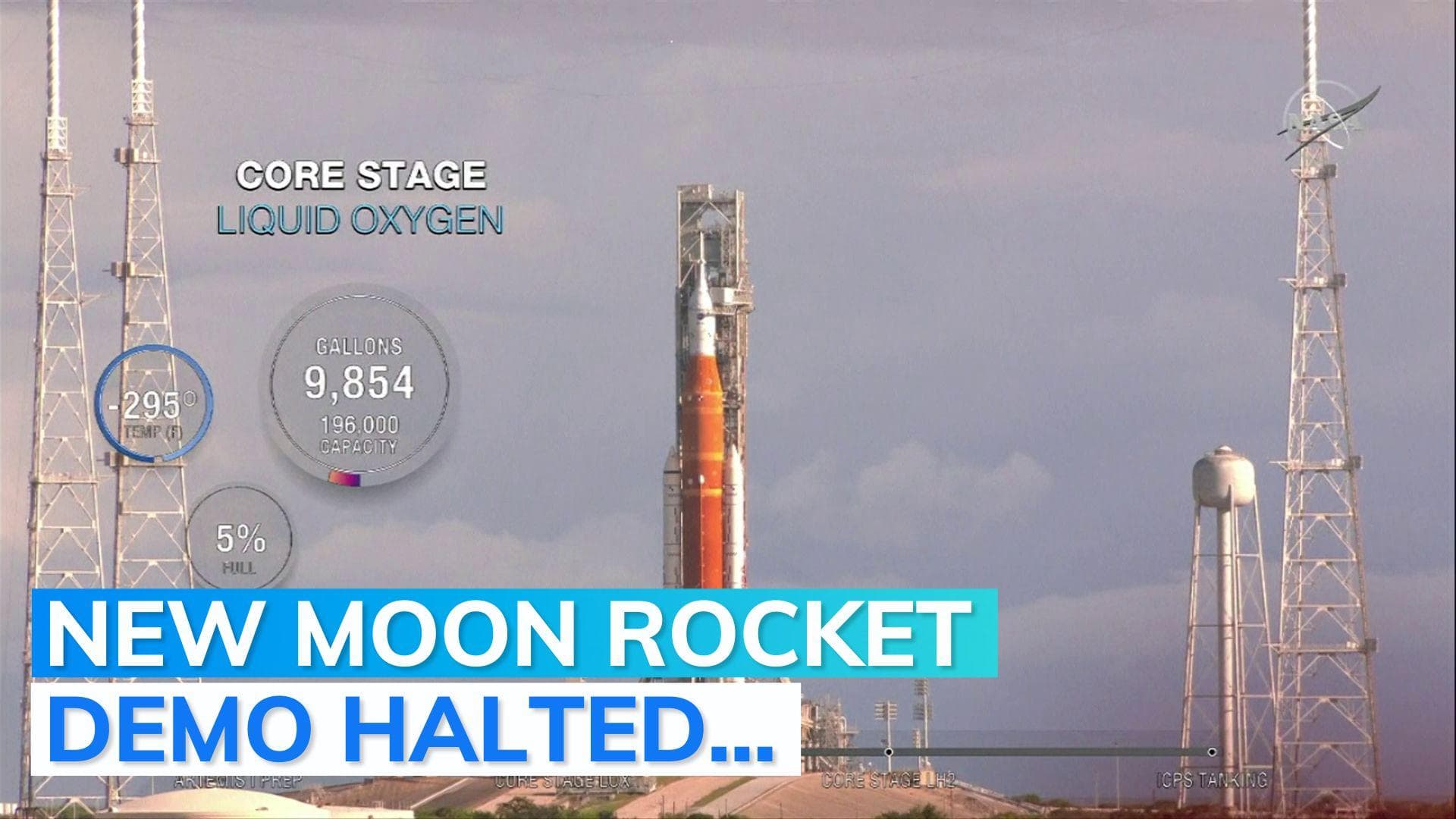 NASA fuels moon rocket in test, hit again with pesky leaks