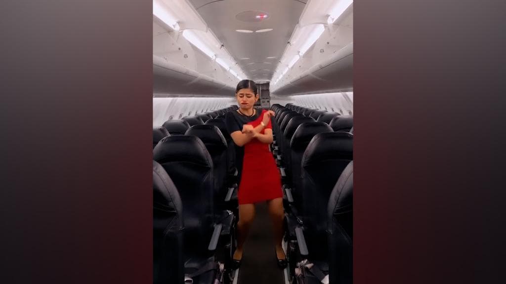 Watch: Air hostess dances her heart out on iconic ‘Urvashi Urvashi’ song, goes viral 