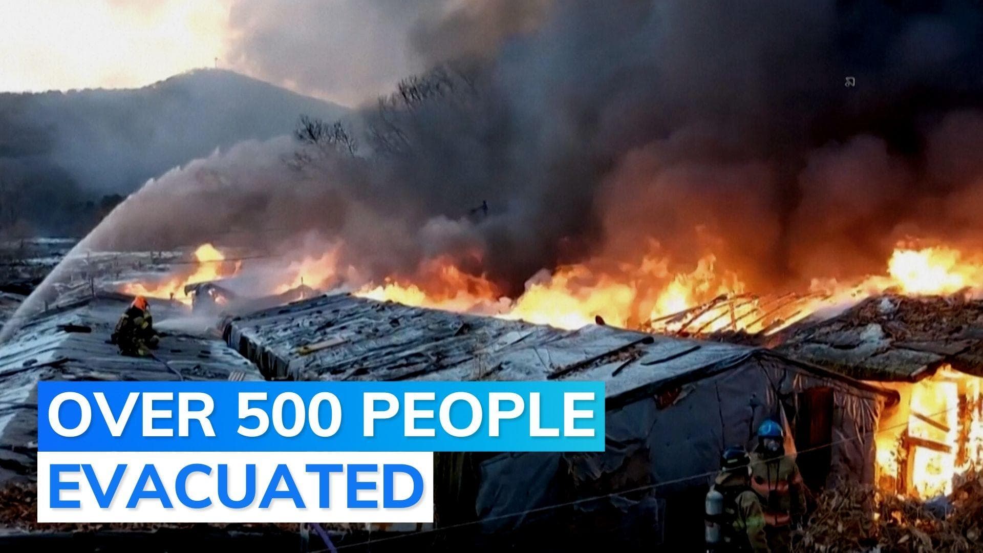 South Korea: Massive fire destroys 60 homes in densely populated slum area in Seoul