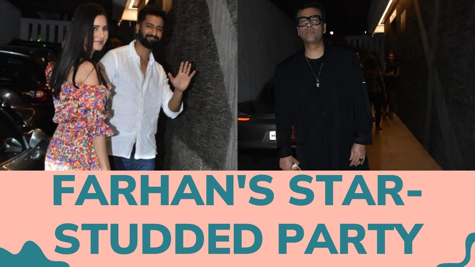 Katrina Kaif-Vicky Kaushal, Karan Johar, Dino Morea arrive at Farhan Akhtar's party 