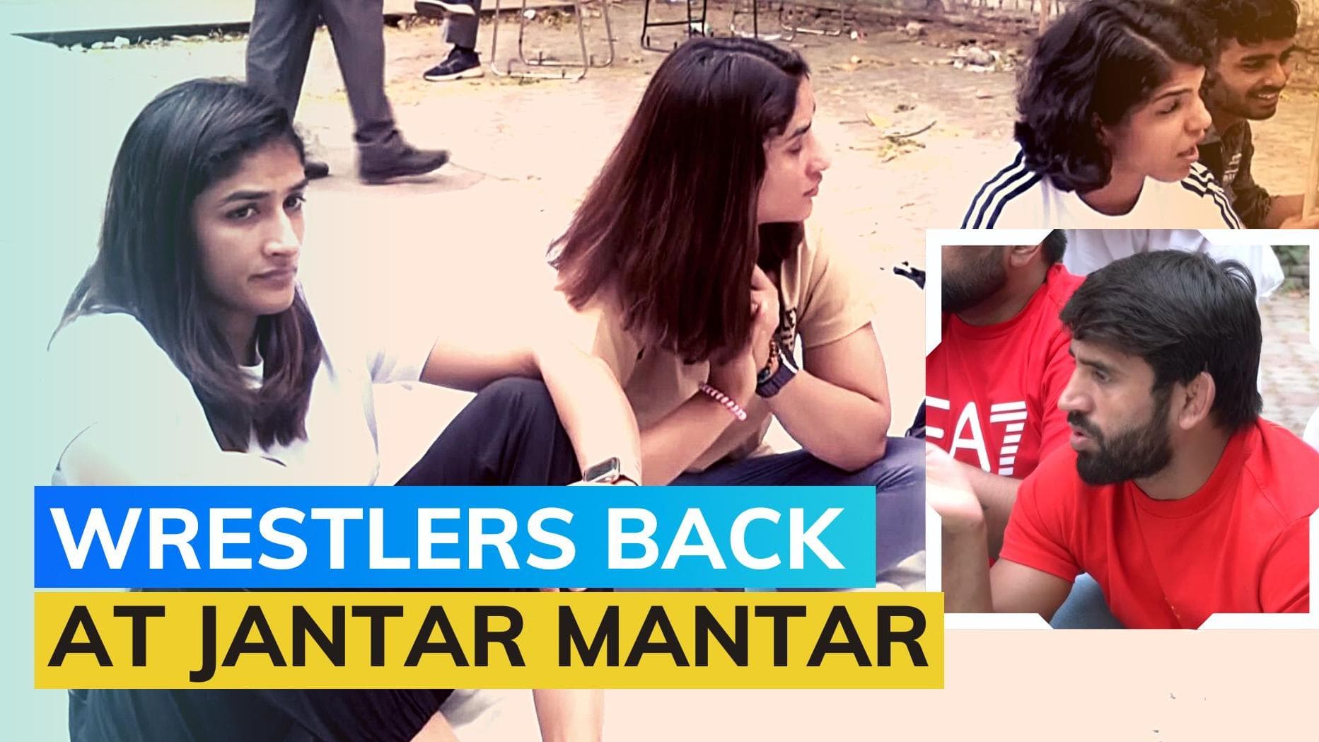 Wrestlers vs WFI president: Bajrang Punia, Sakshi Malik & Vinesh Phogat back at Jantar Mantar for protest