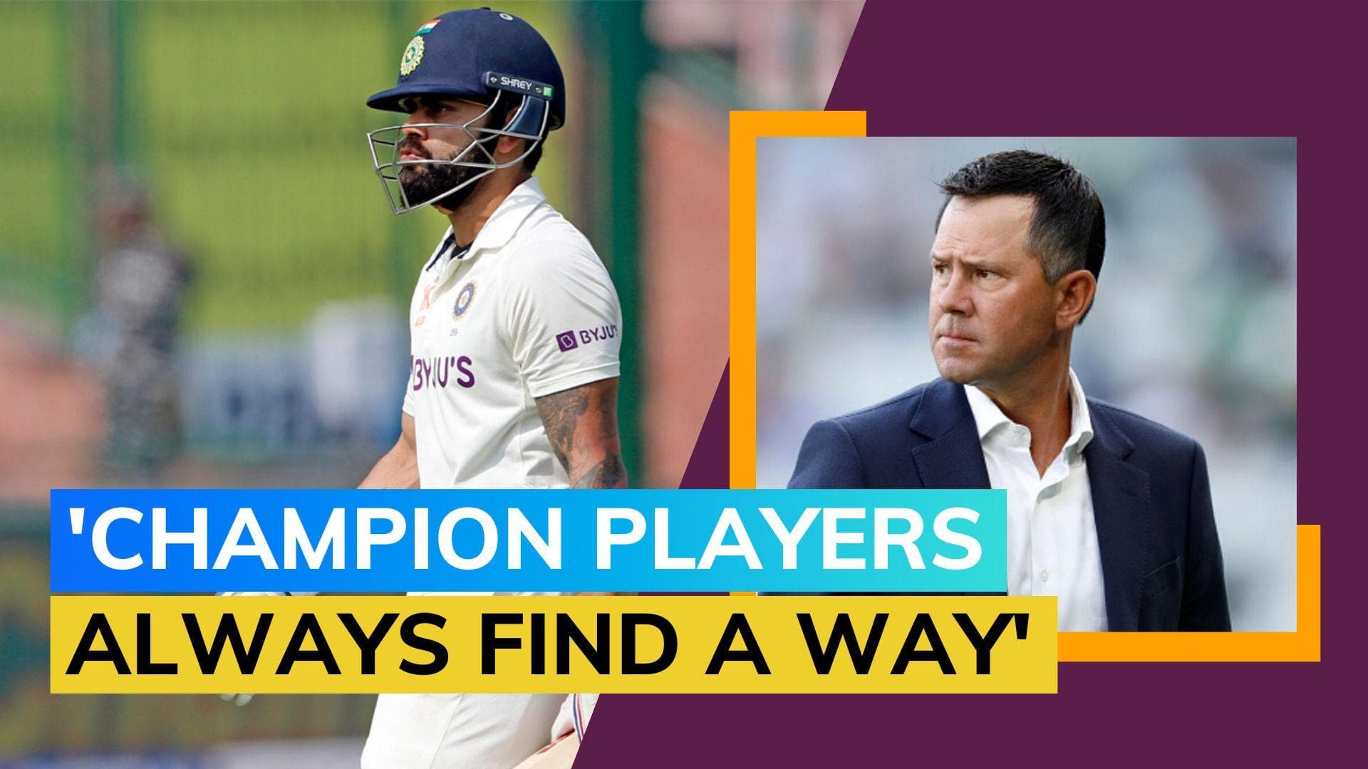 'Confident he will bounce back' - Ricky Ponting on Virat Kohli's Test form