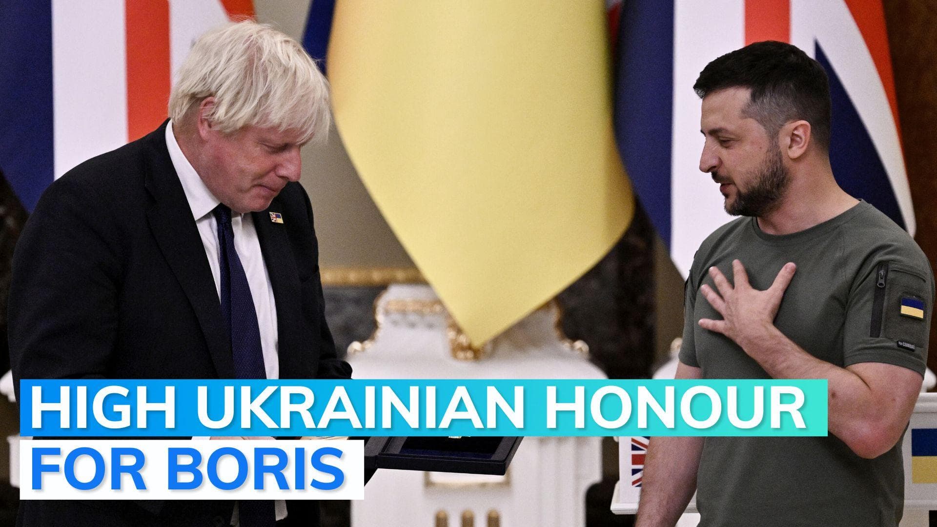 UK PM Boris Johnson receives Ukraine's highest honour for a foreigner