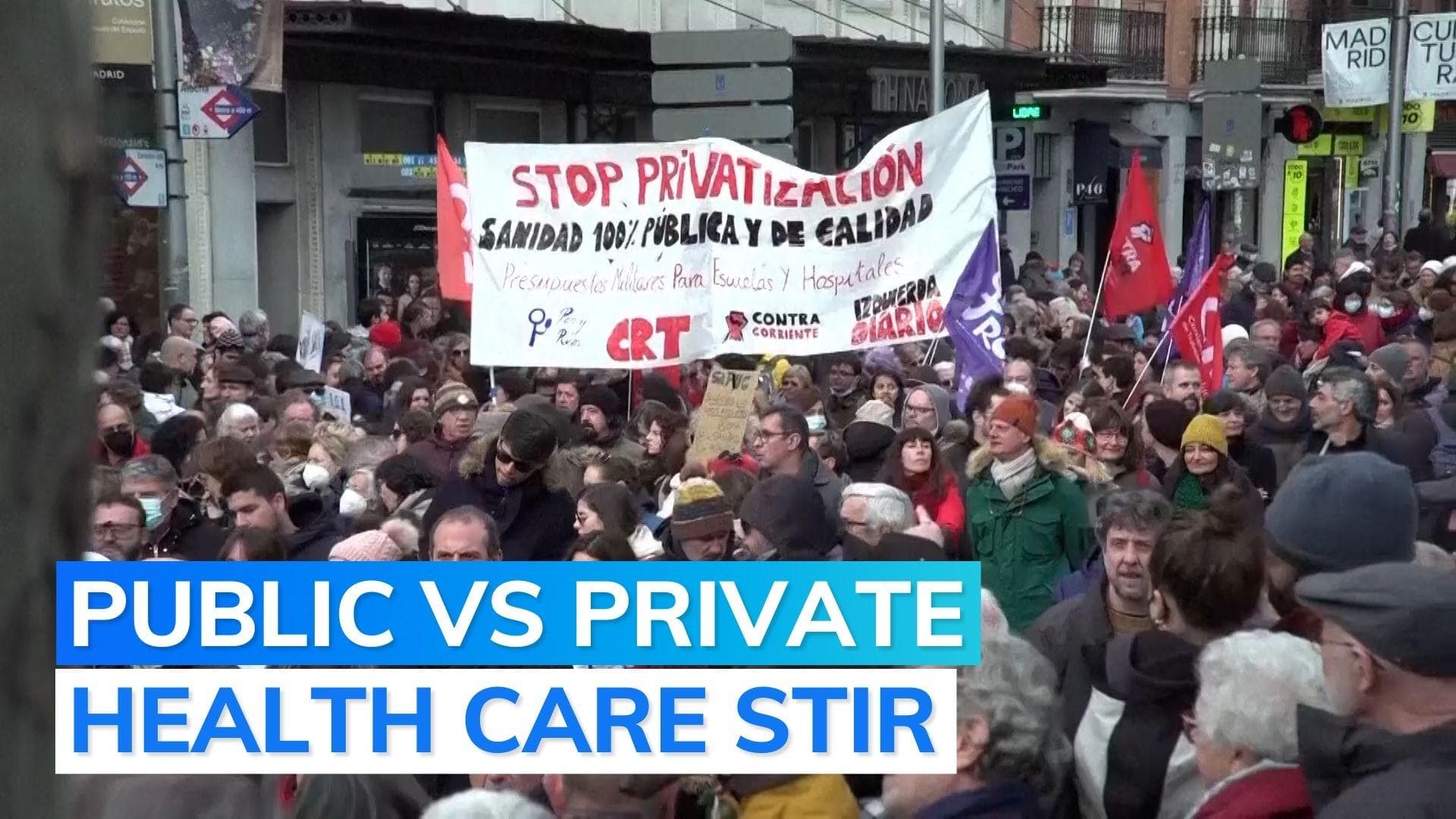 Spain health workers protest as govt 'promotes' private health care 