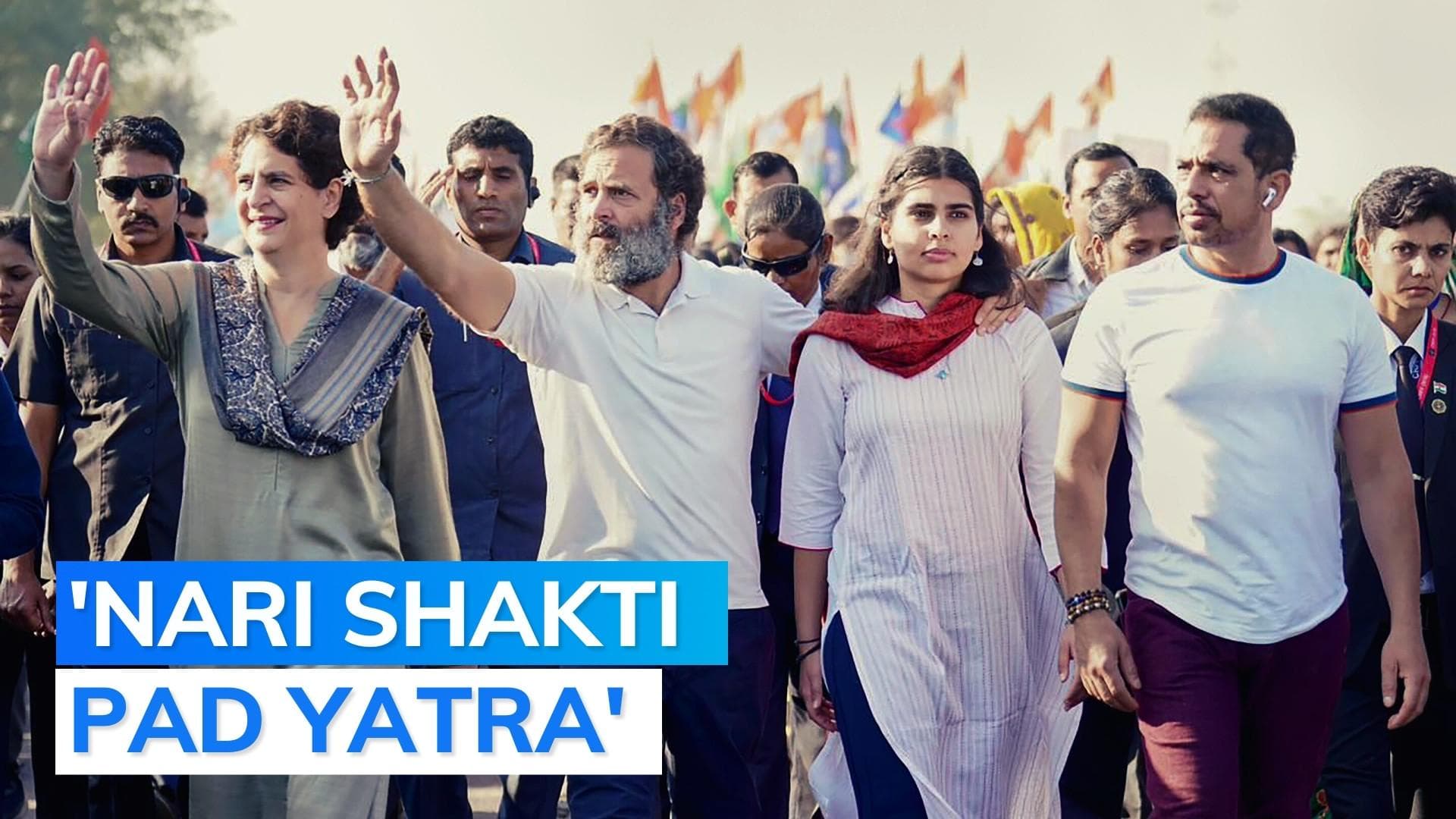 Watch: Priyanka Gandhi's daughter Miraya joins Congress' Bharat Jodo Yatra in Rajasthan