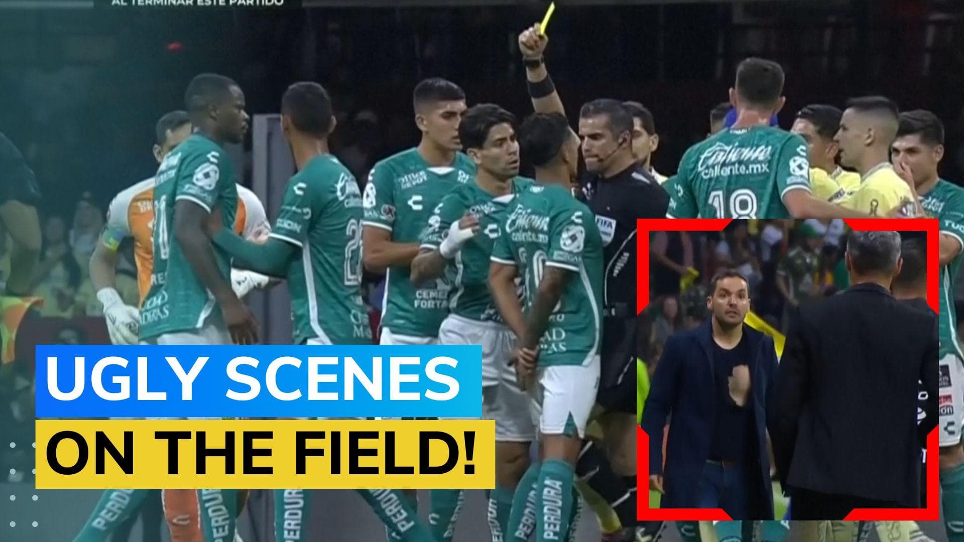 WATCH! Referee hits player and coaches fight at tense Liga MX match