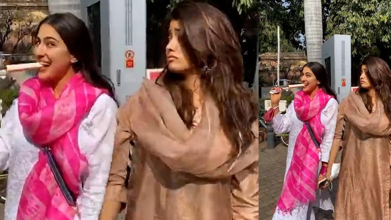 Sara Ali Khan को कुल्फी खाते देख चिढ़ गईं Janhvi Kapoor, बनाया ऐसा मुंह कि आ जाएगी हंसी