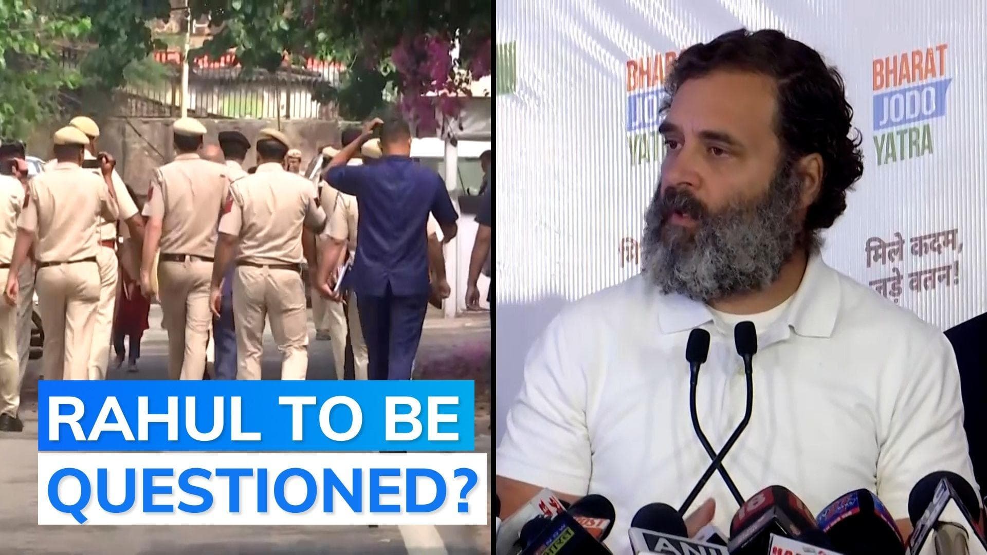 Watch: police at Rahul Gandhi's residence over sexual assault victims remark during Bharat Jodo Yatra 