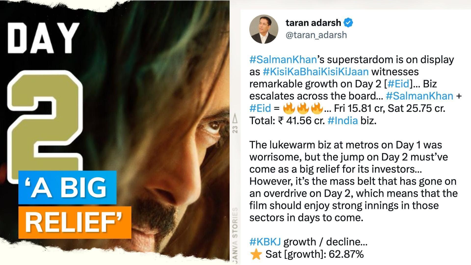 'Kisi Ka Bhai Kisi Ki Jaan' day 2: 'Film witnesses remarkable growth on Eid'