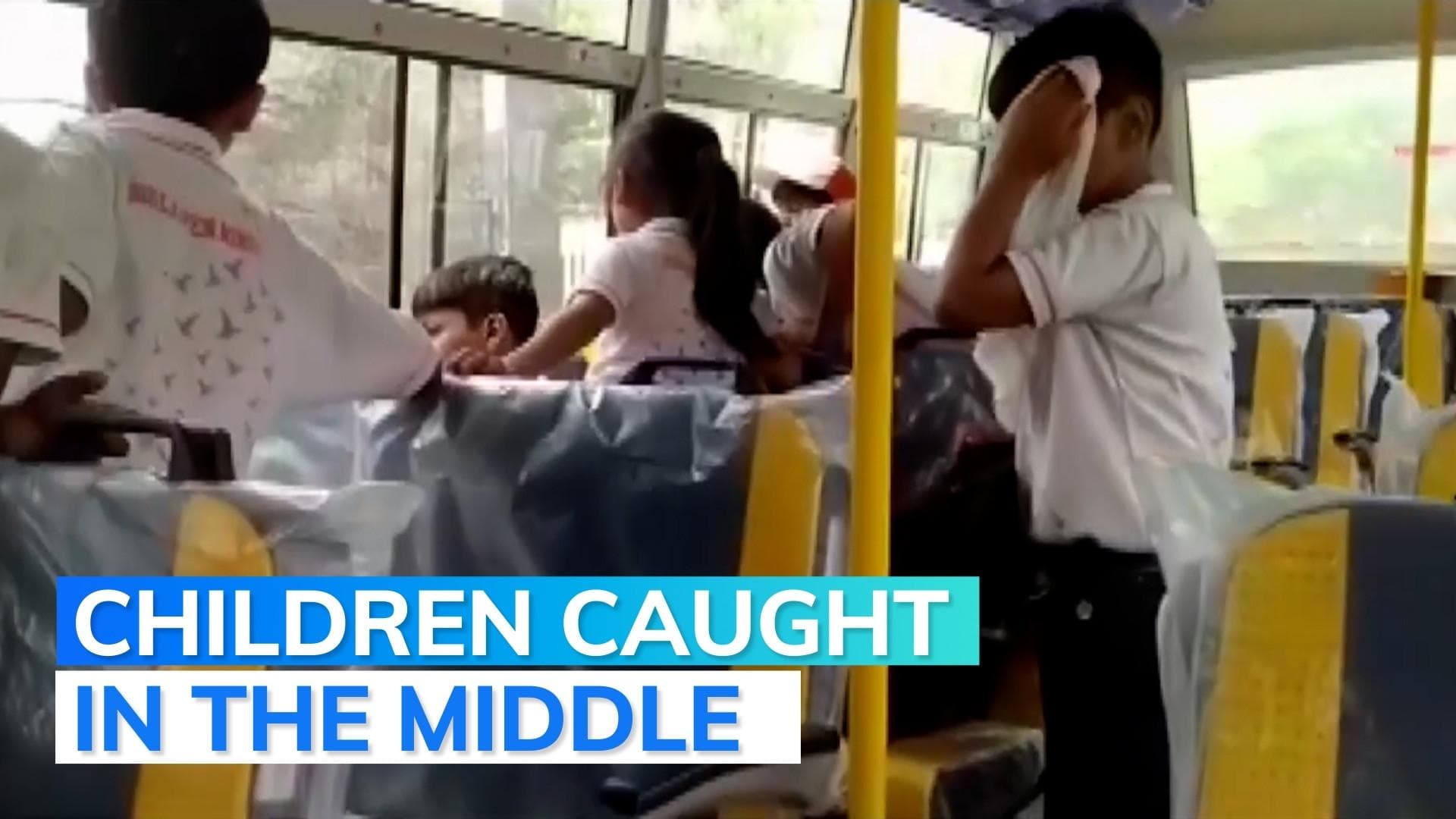 Bus with children on board caught in Agnipath protests in Bihar's Darbhanga | On camera