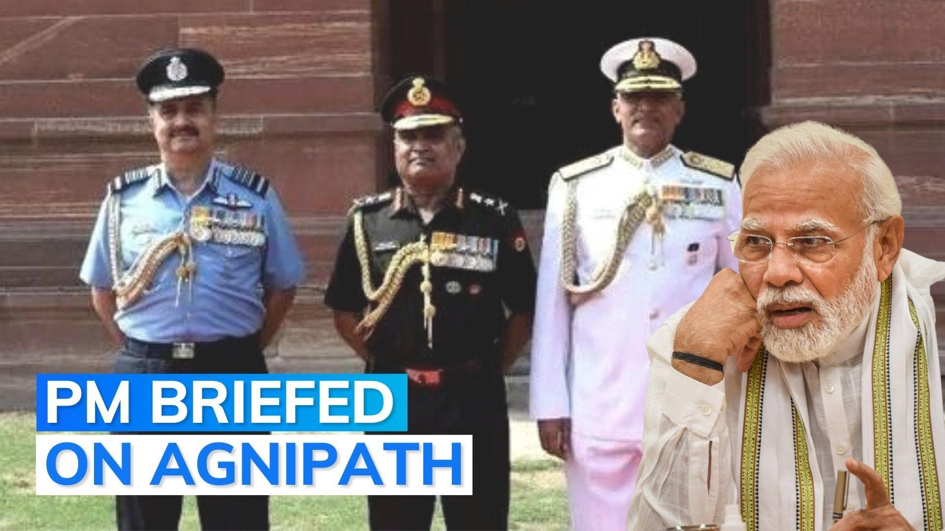 Army, Navy and Air Force chiefs brief PM Modi on Agnipath scheme