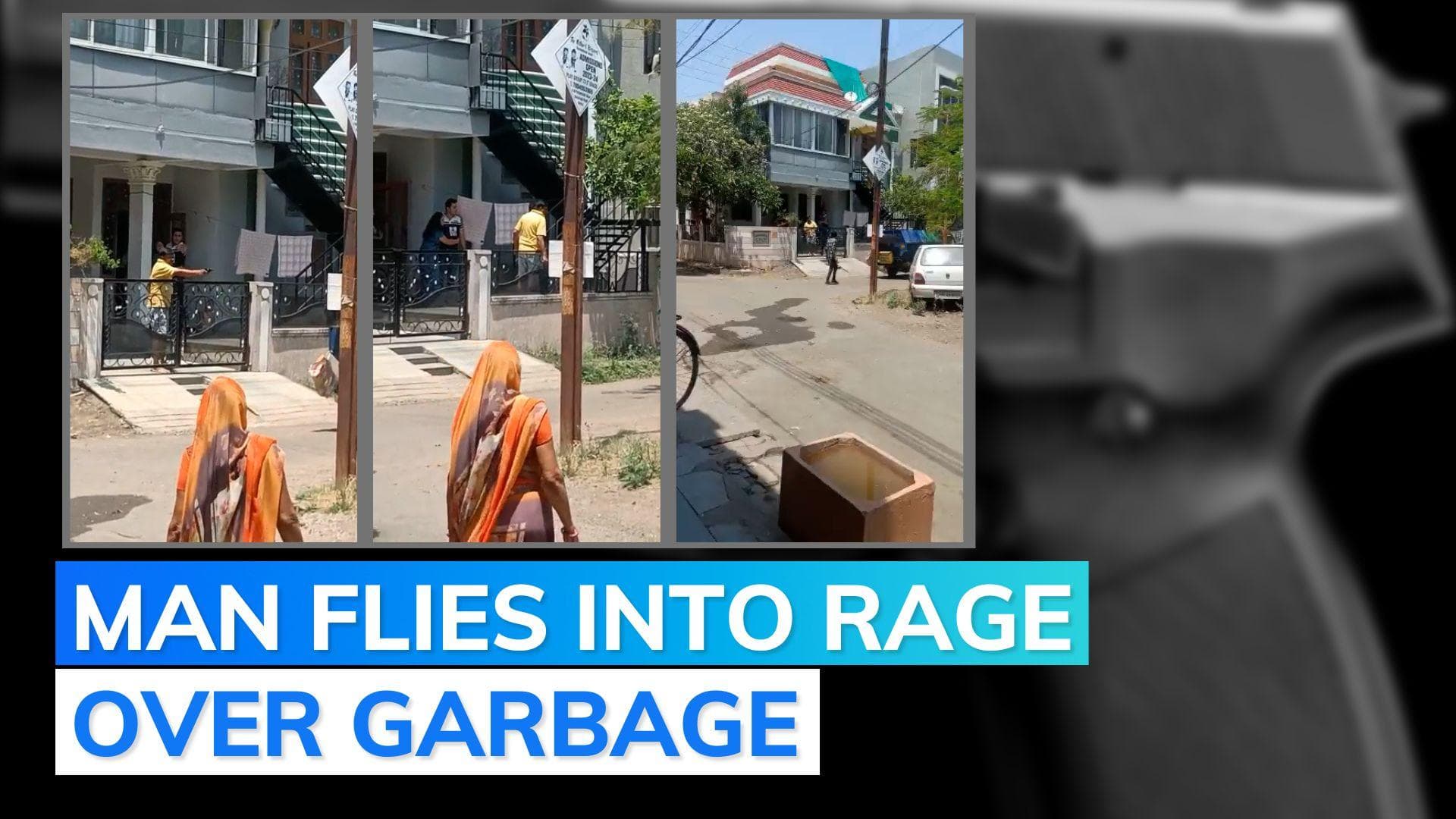 On camera: man brandishes pistol at sanitation workers in Indore