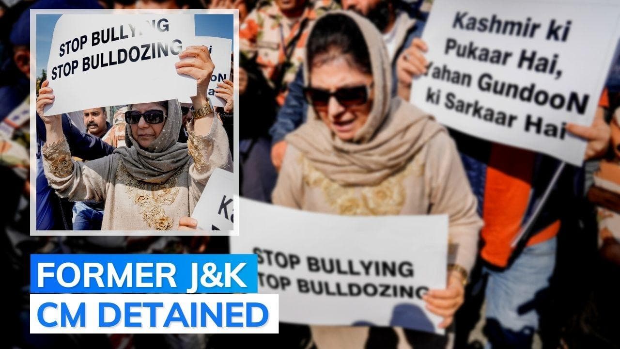 Watch: Mehbooba Mufti detained for protesting against J&K administration's 'bulldozer policy'