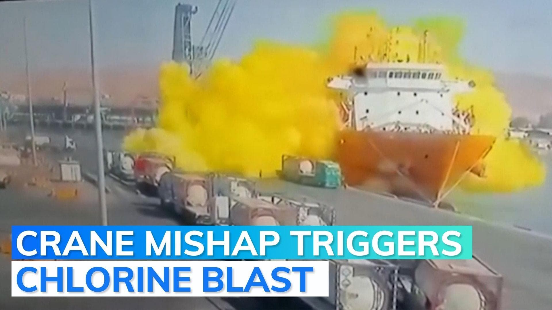 On camera: chlorine tank explosion at Jordan port; 13 dead, over 250 hospitalised