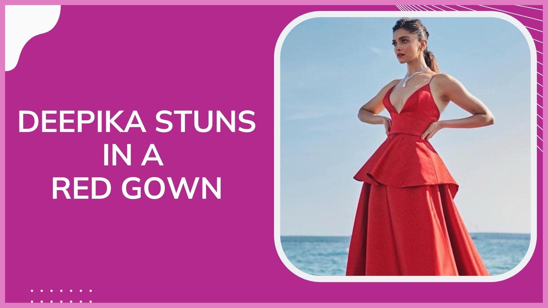 Cannes 2022: Deepika Padukone looks radiant in red Louis Vuitton couture