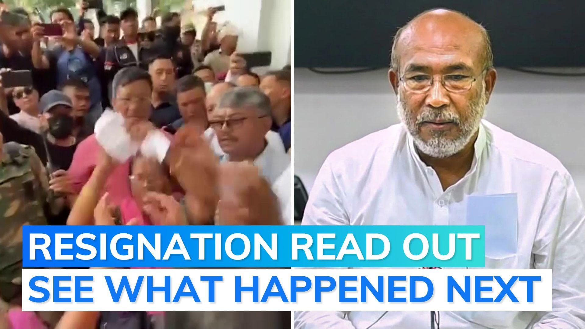Manipur unrest: moment when supporters tore CM Biren Singh's resignation letter | Watch