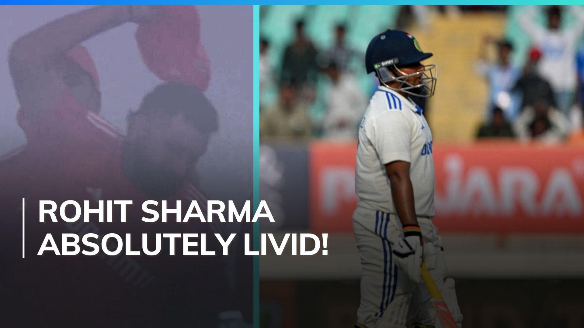 Watch: Rohit Sharma loses his cool after Ravindra Jadeja's poor call gets Sarfaraz Khan run out | Viral