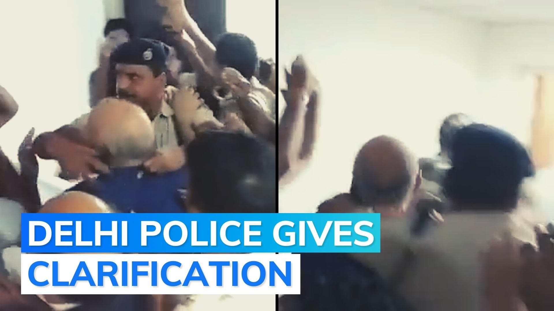 AAP alleges Manish Sisodia 'manhandled' by cop, Delhi police responds | Watch