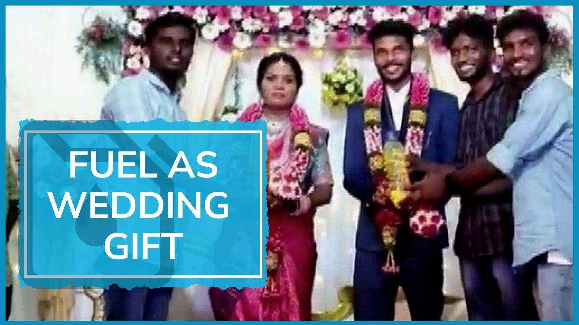 Watch | Couple gifted a litre of petrol and diesel on their wedding day