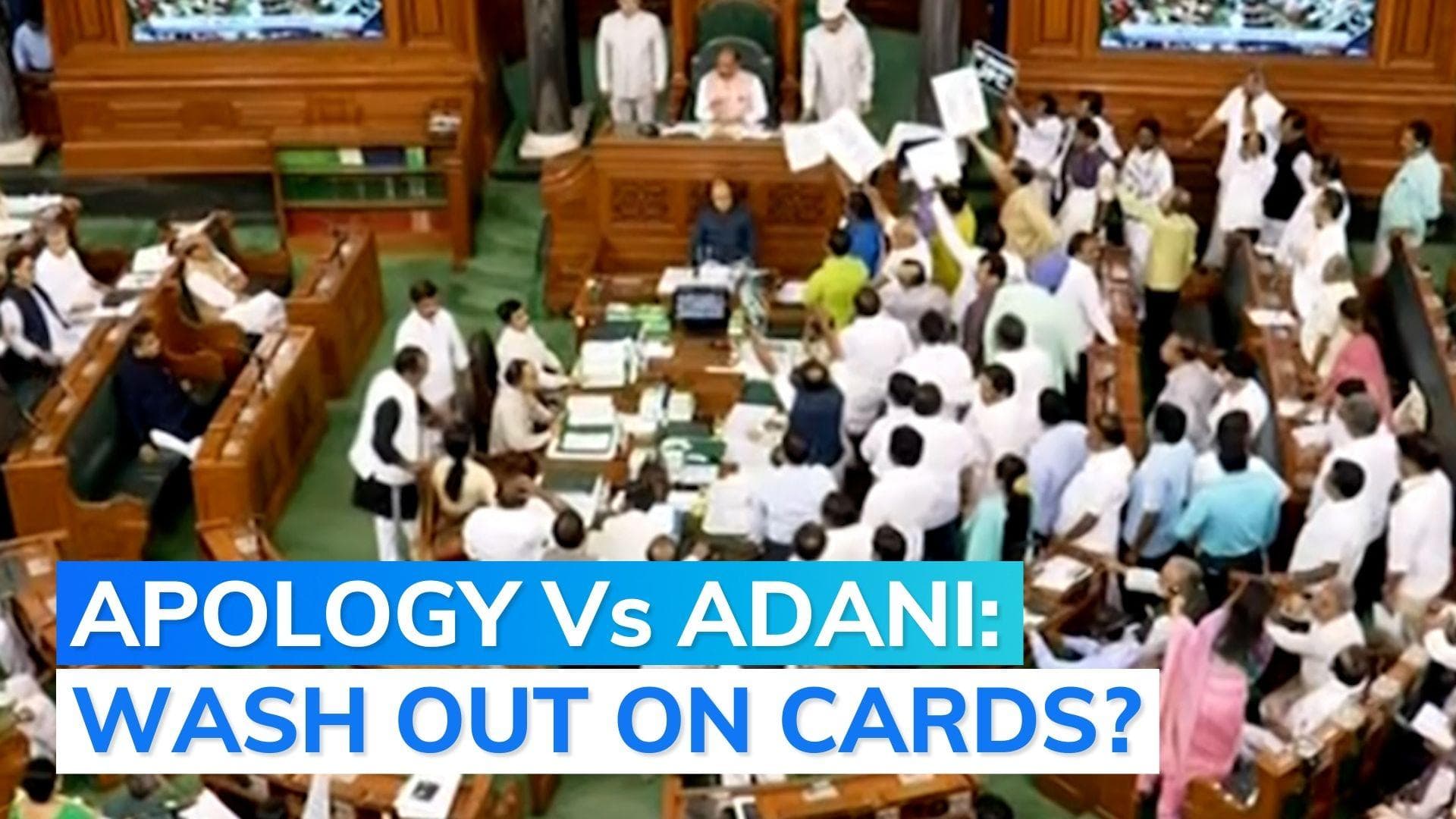 Day 3 of chaos in Lok Sabha: BJP MPs raise slogans for Rahul's apology; Opposition raises Adani issue