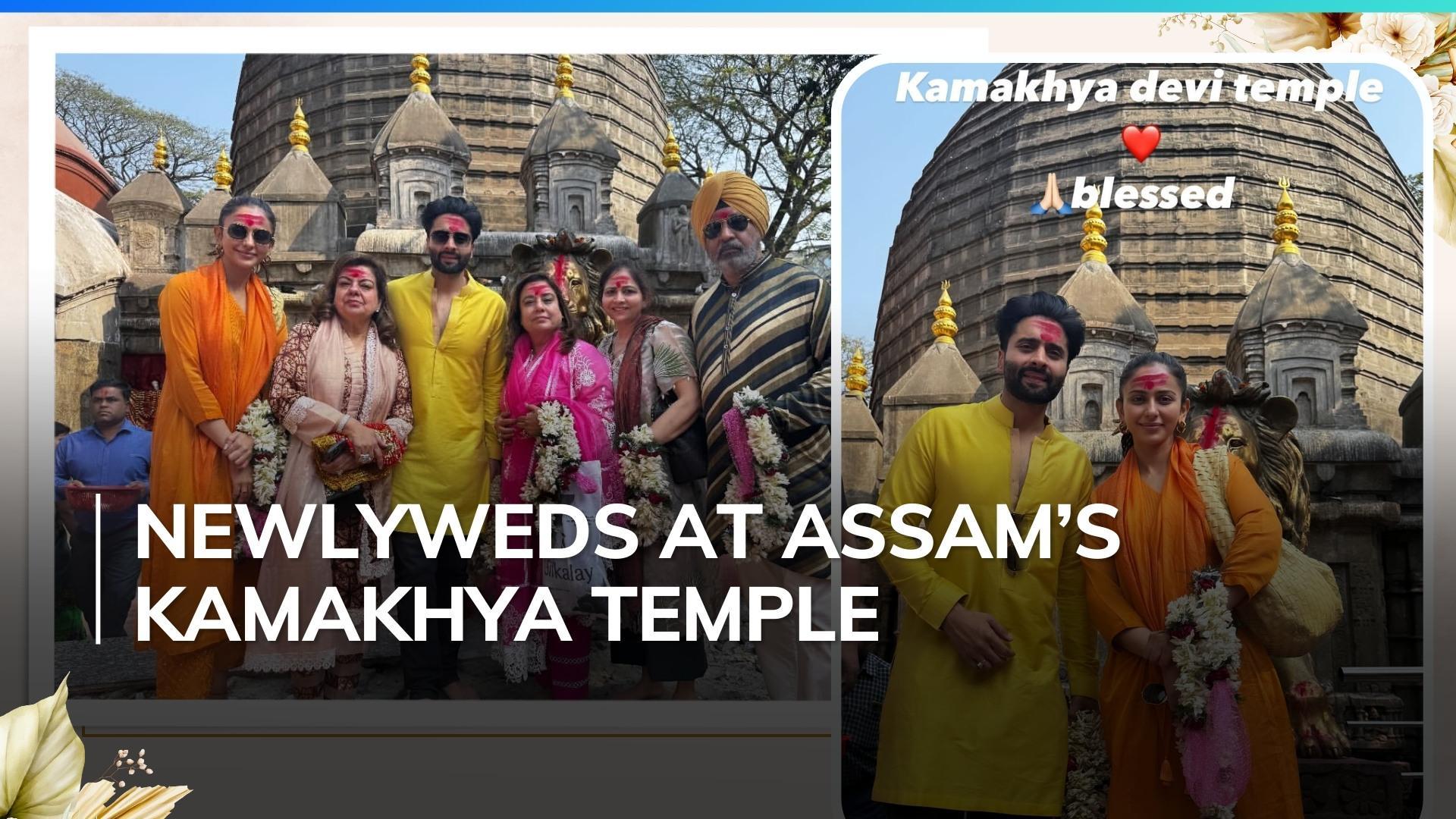 After dreamy Goa wedding, Rakul Preet-Jackky Bhagnani offer prayers at Kamakhya temple with family, pics 