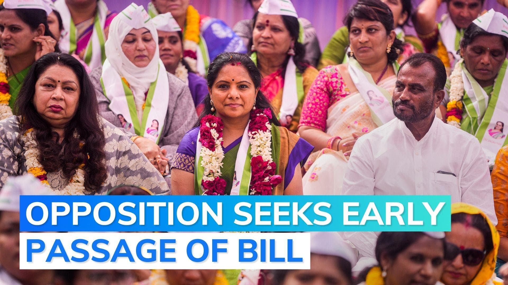 Watch: 12 parties join K Kavitha-led hunger strike over women's reservation bill in Delhi