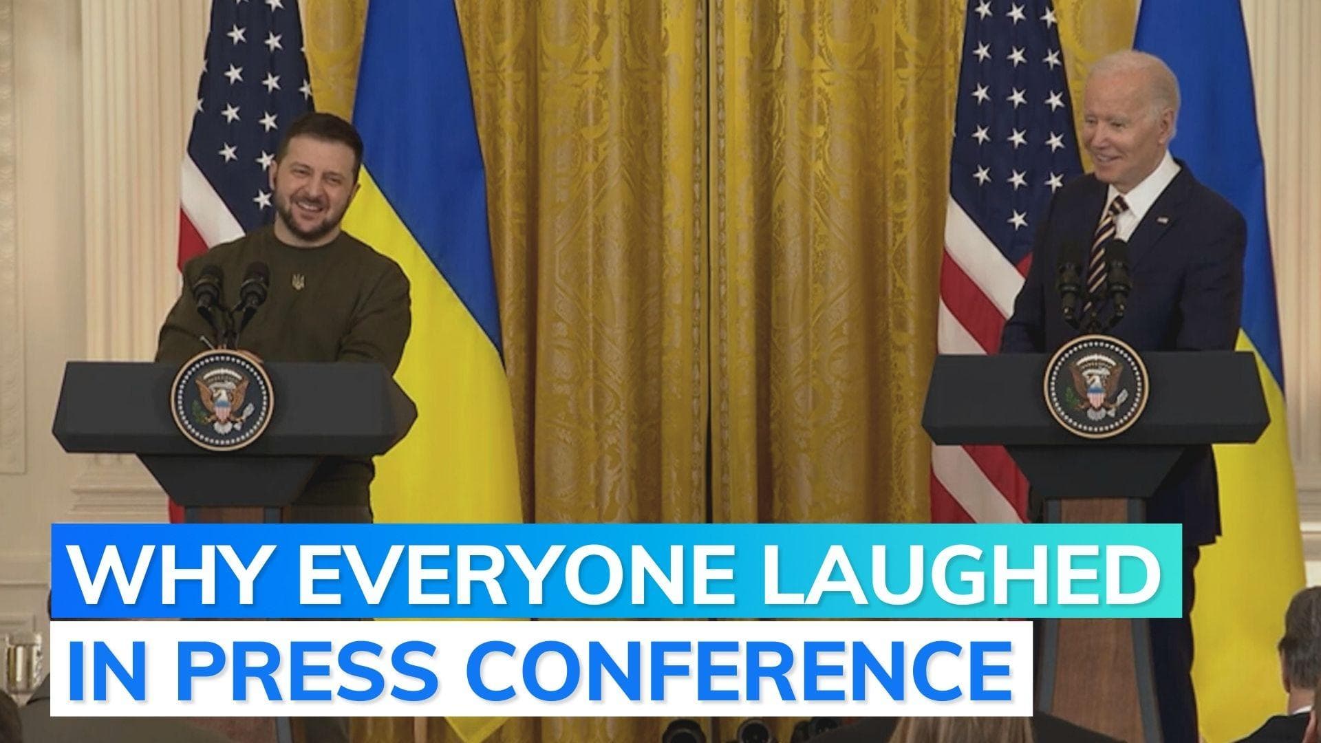 Rare moment of laughter during Zelenskyy's USA trip to meet Biden amid Russia war. Watch what happened