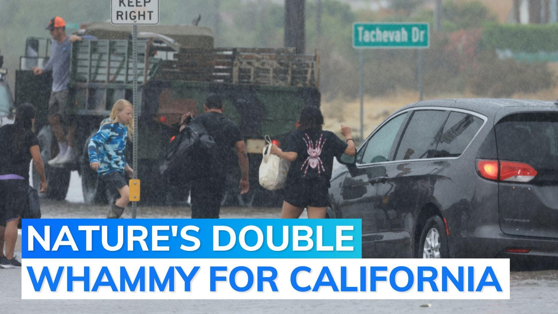 Earthquake amid heavy rains as California braces for tropical storm Hilary