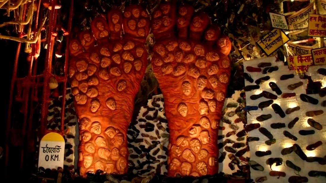 Bengal: Farmers protest-themed Puja Pandal sends social message