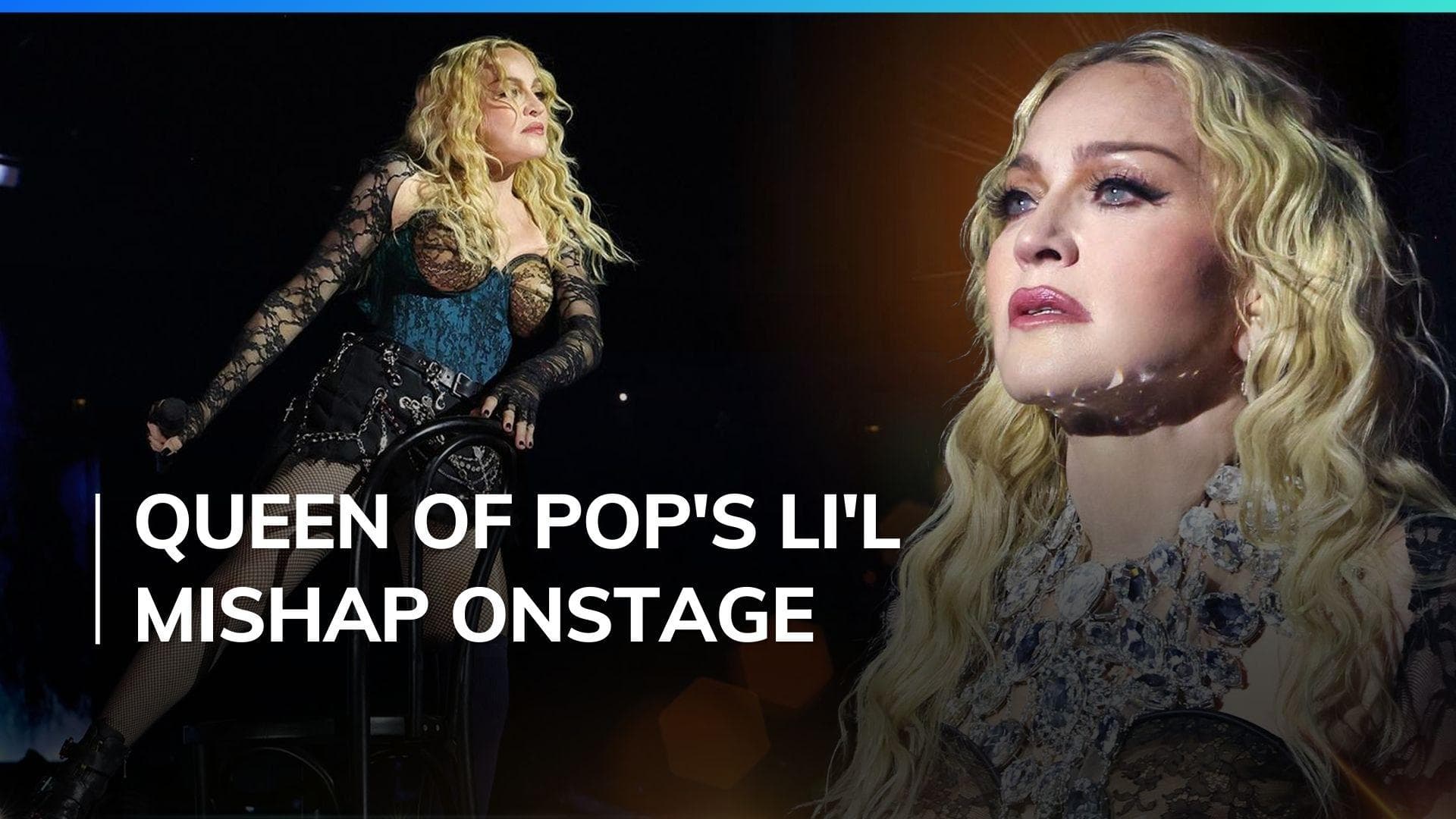 Madonna falls off chair during live performance; Watch her immediate reaction 