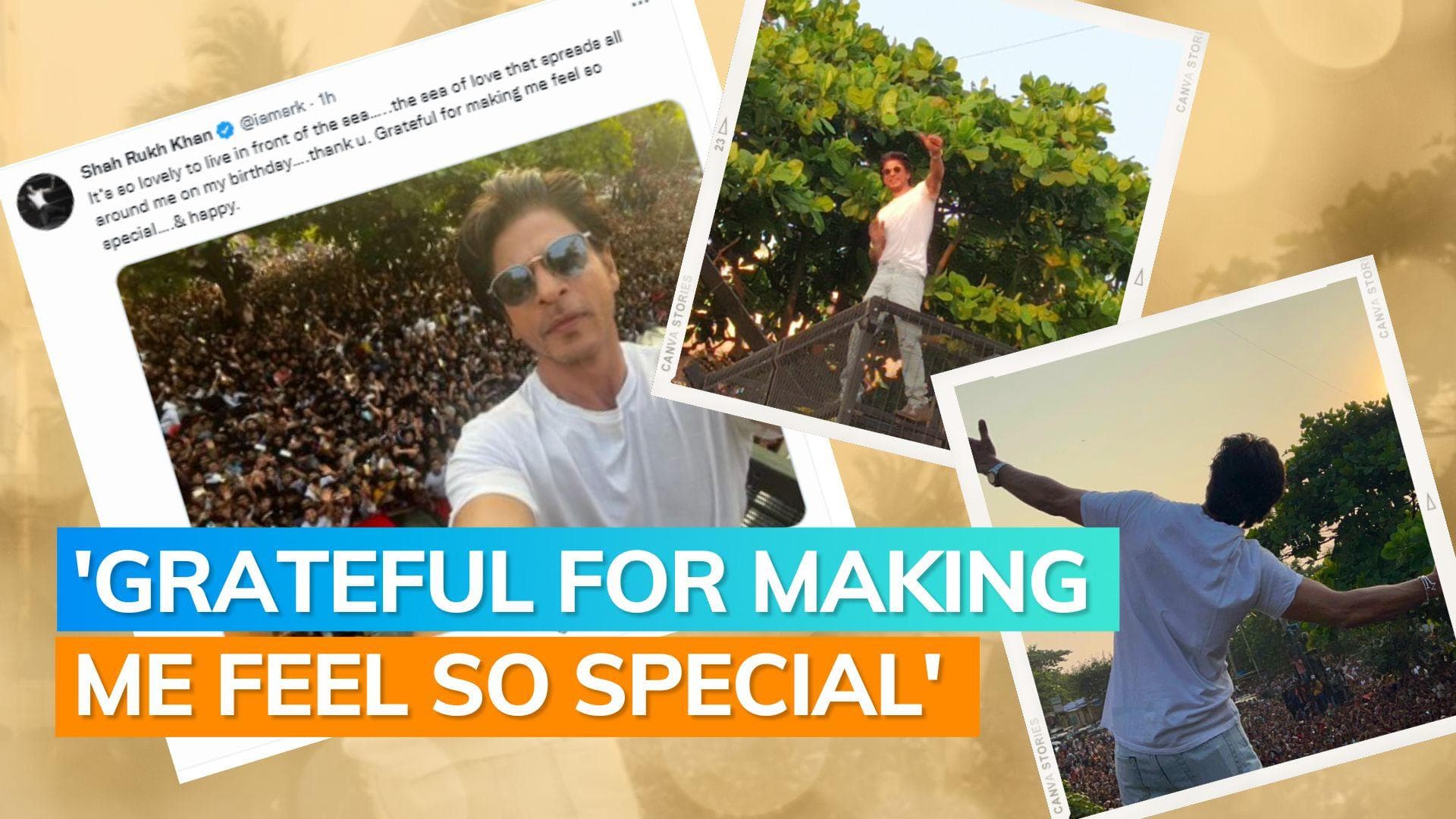 Shah Rukh Khan greets fans again as they chant his name and sing songs outside Mannat 