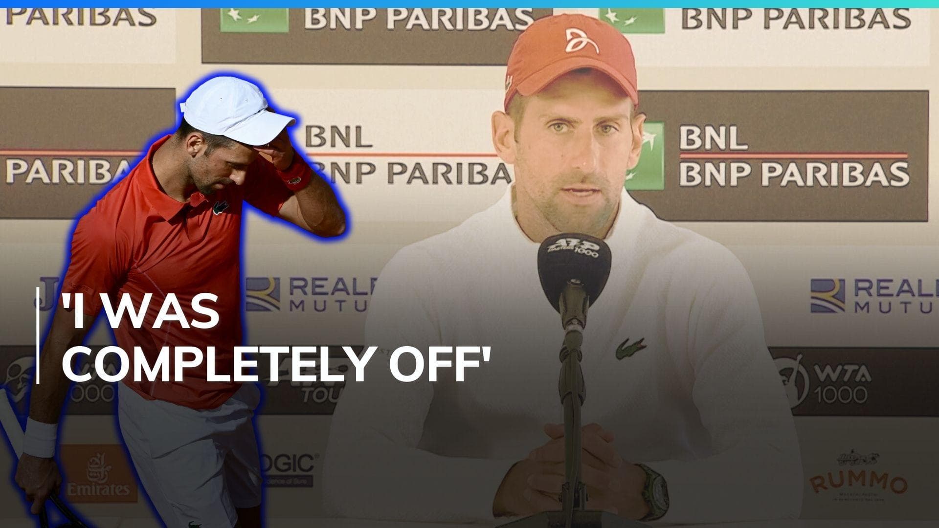 Novak Djokovic follows Rafael Nadal with early exit at Italian Open with 6-2, 6-3 loss to Tabilo