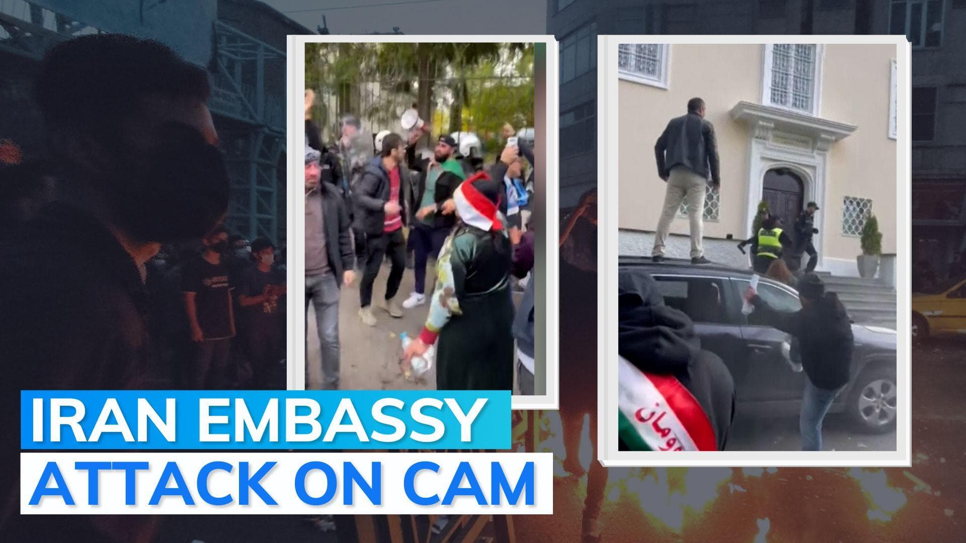 Iran protests: 90 detained after protesters barge into Tehran Embassy in Oslo